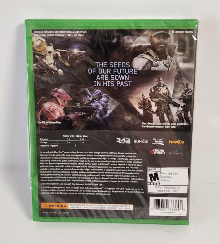 Xbox One Halo Master Chief Collection Video Games Physical Disc 2014 New Sealed