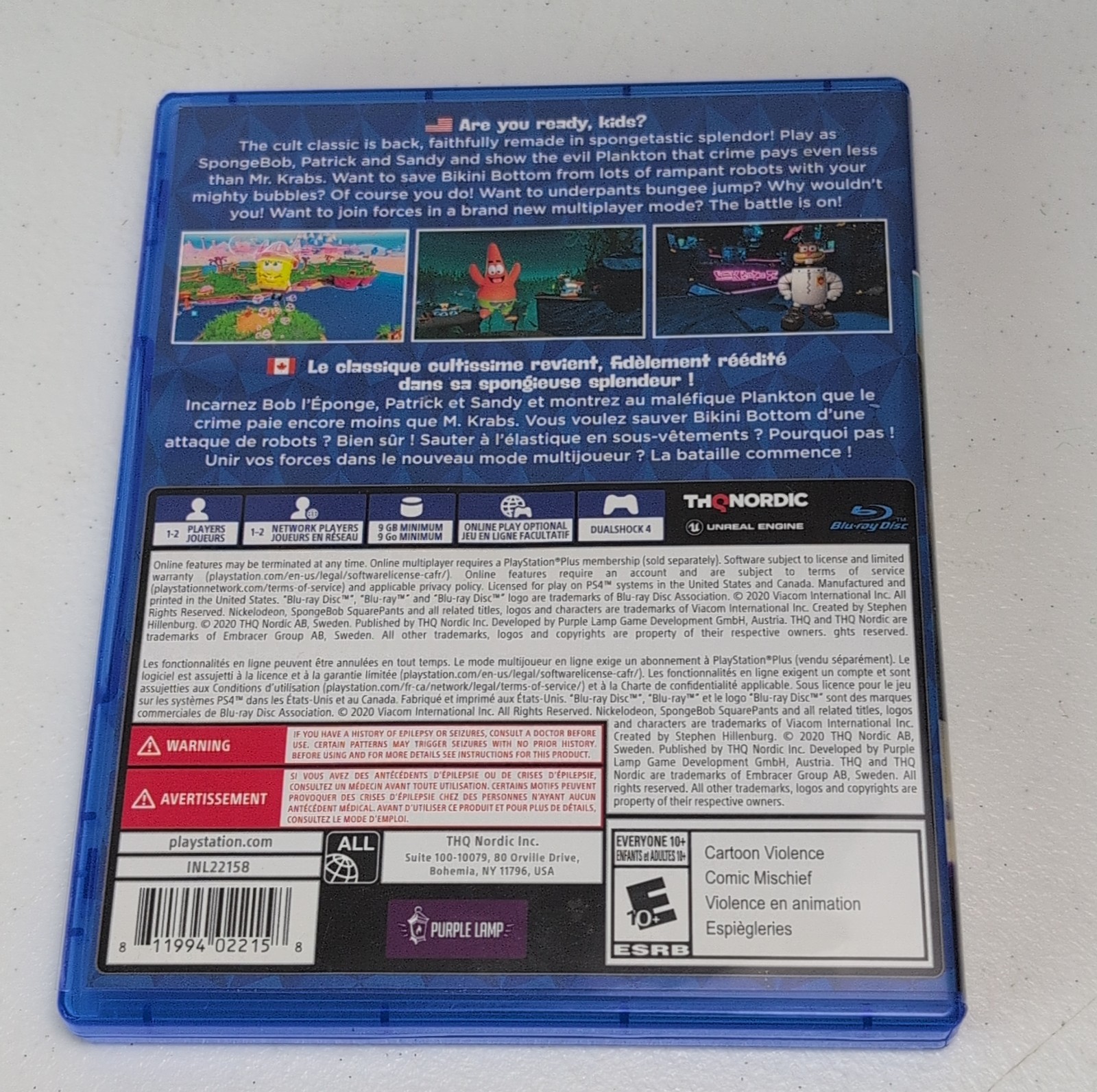 PS4 Spongebob Squarepants Battle For Bikini Bottom 2020 Sony Playstation 4 GUC
