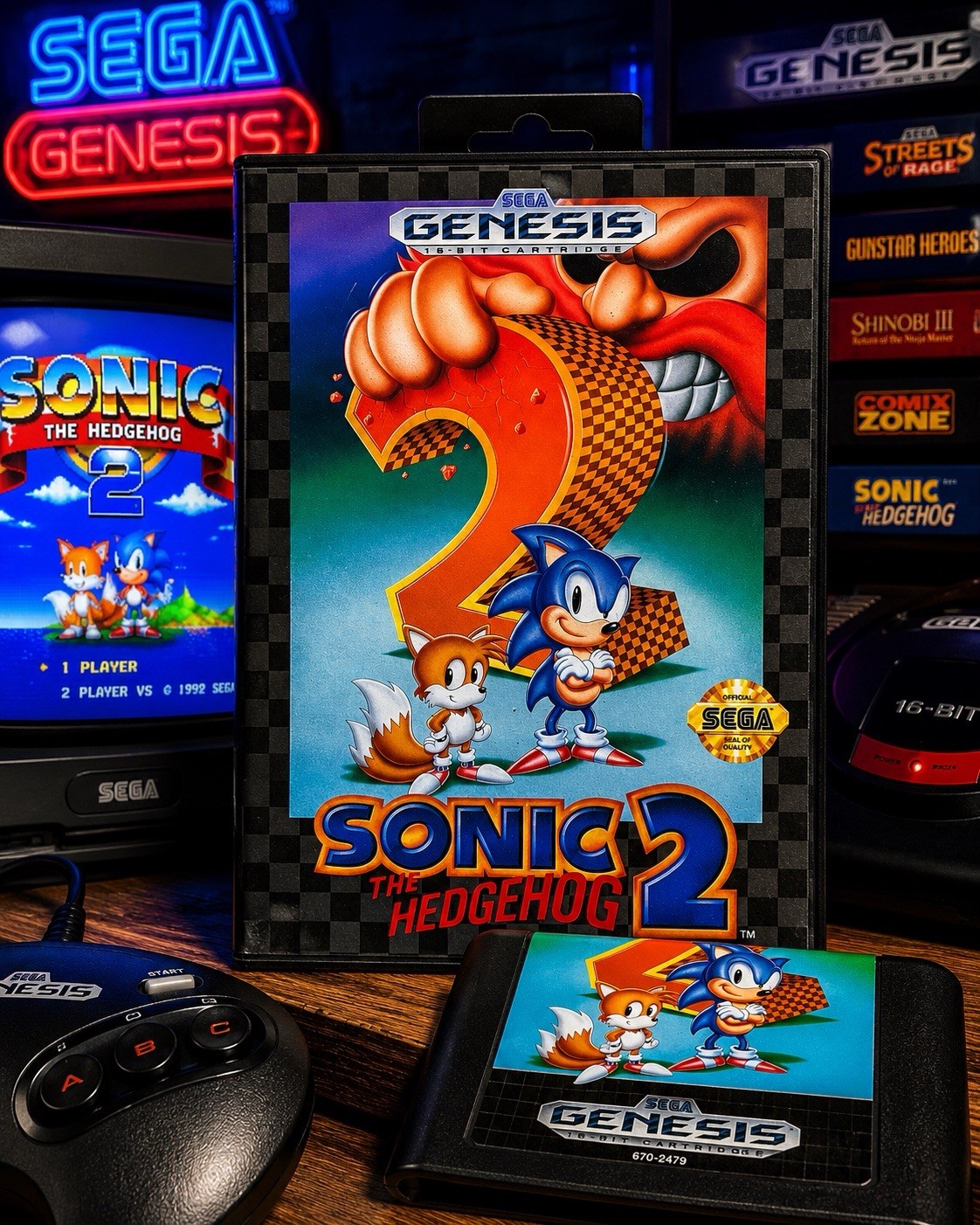 Sonic the Hedgehog 2 Sega Genesis Case & Cartridge Tested Authentic No Manual 🦔