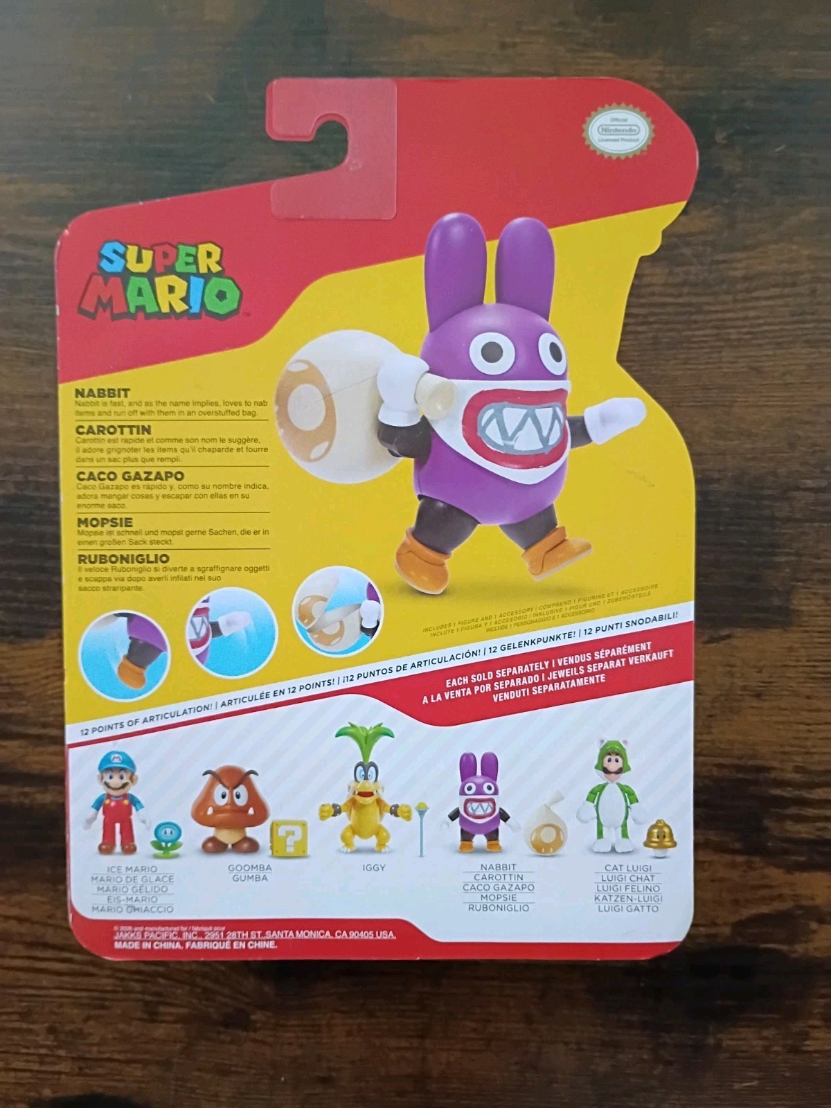 4″ Super Mario 4-PACK World of Nintendo Daisy Toadette Nabbit Chain Chomp Lot