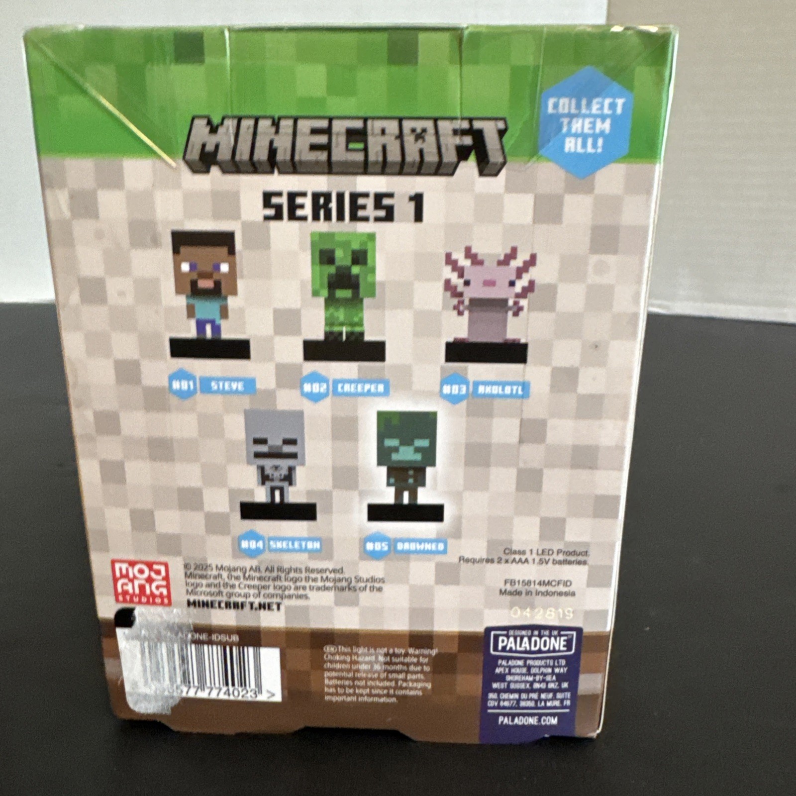 Mojang Minecraft ICONS DROWNED Light Up Collectible 3D Figure #005 Series 1 NIB