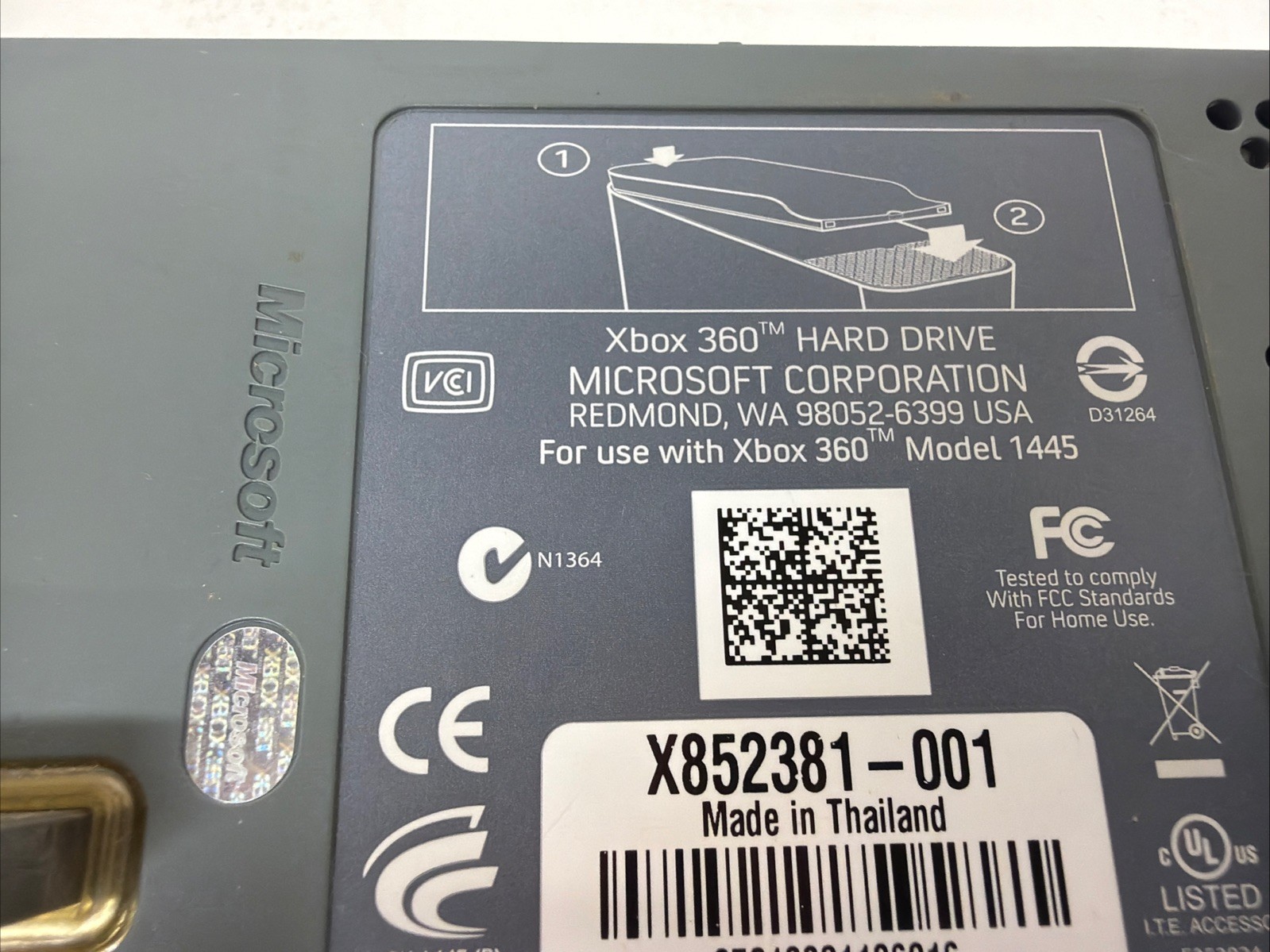 Microsoft XBOX 360 Gaming Console 120GB Hard Drive HDD Model # 1445