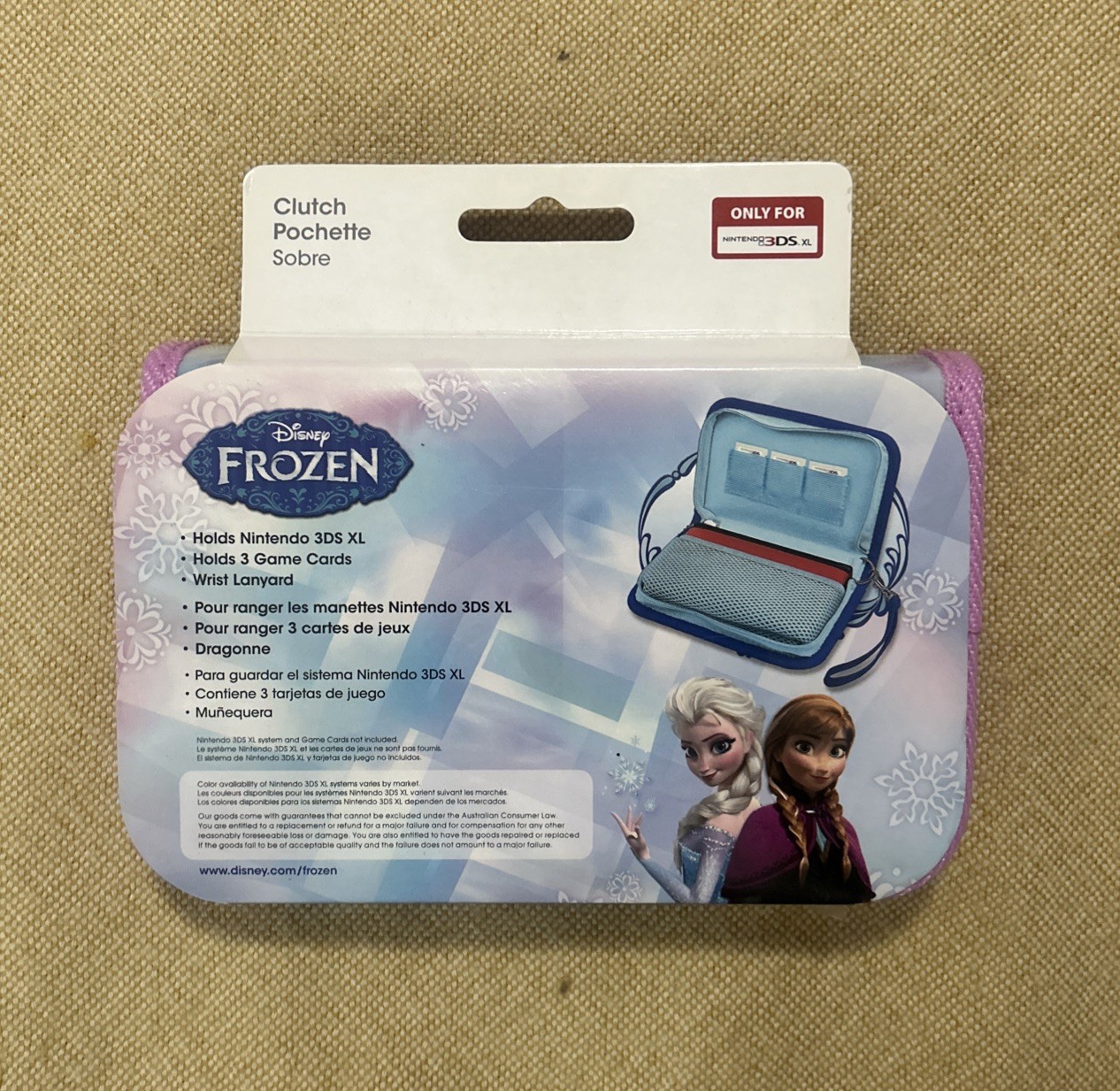 Disney Frozen Elsa Anna Nintendo 3 DS XL Carrying Case Clutch Official New