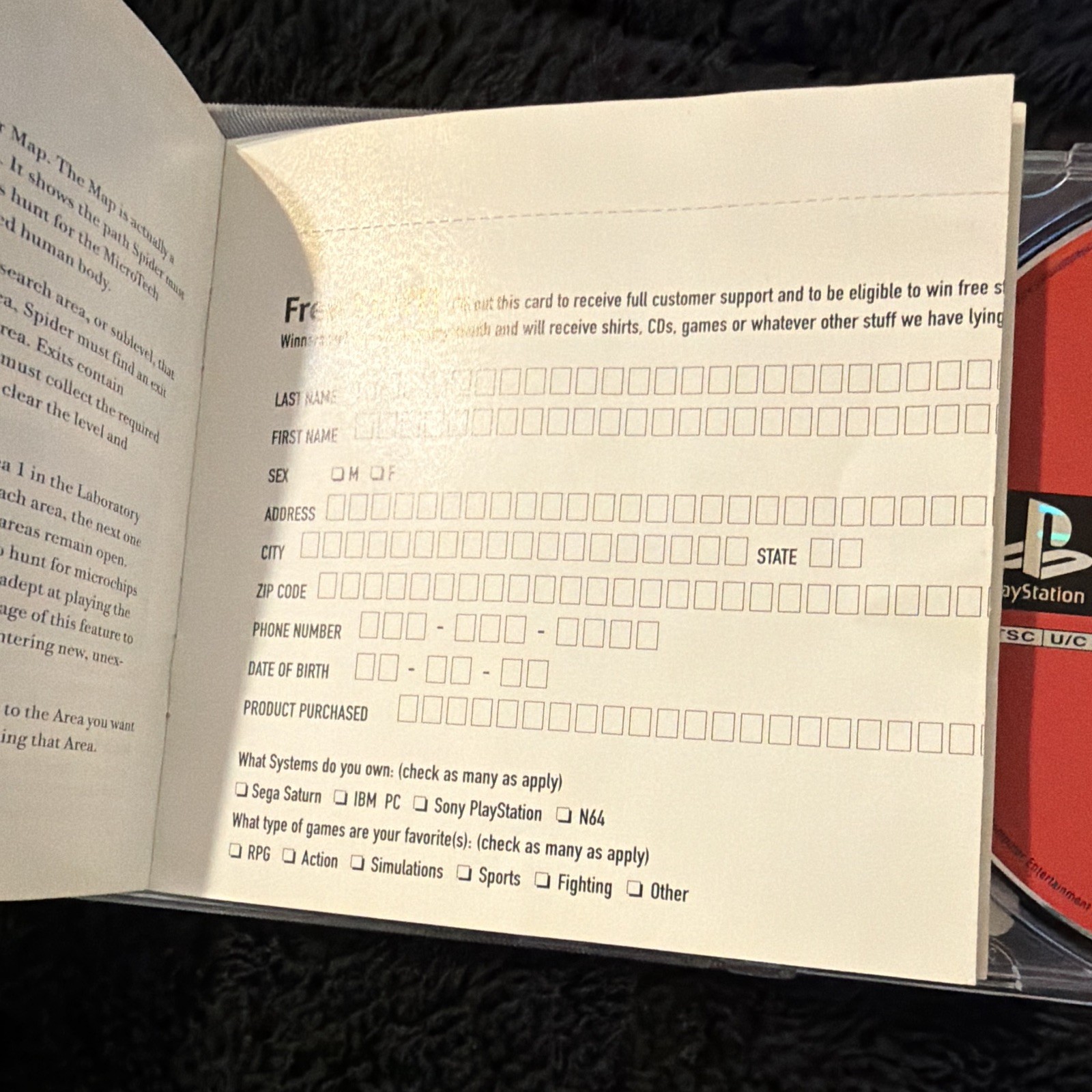 BMG Interactive Spider: The Video Game Sony PlayStation 1 Manual NTSC-U/C 1997