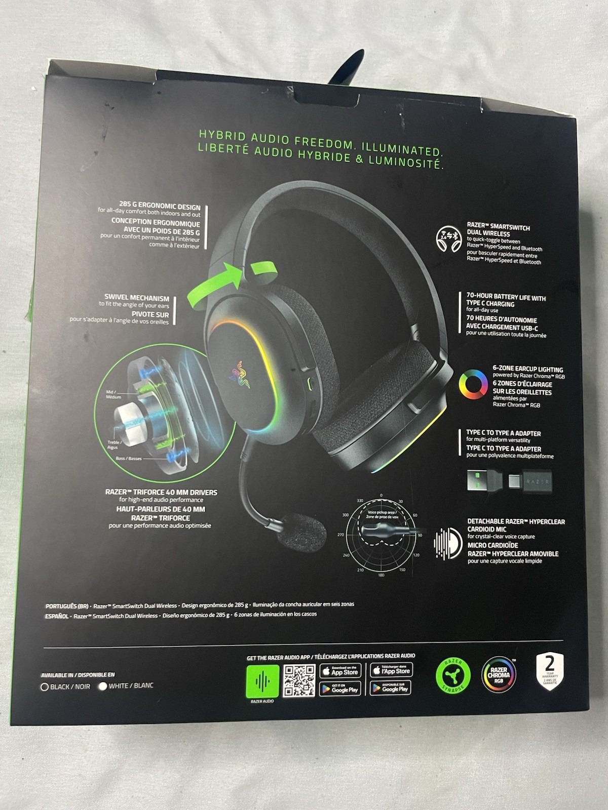 Razer Barracuda X Chroma RGB Wireless Gaming Headset Bluetooth Multi-Platform