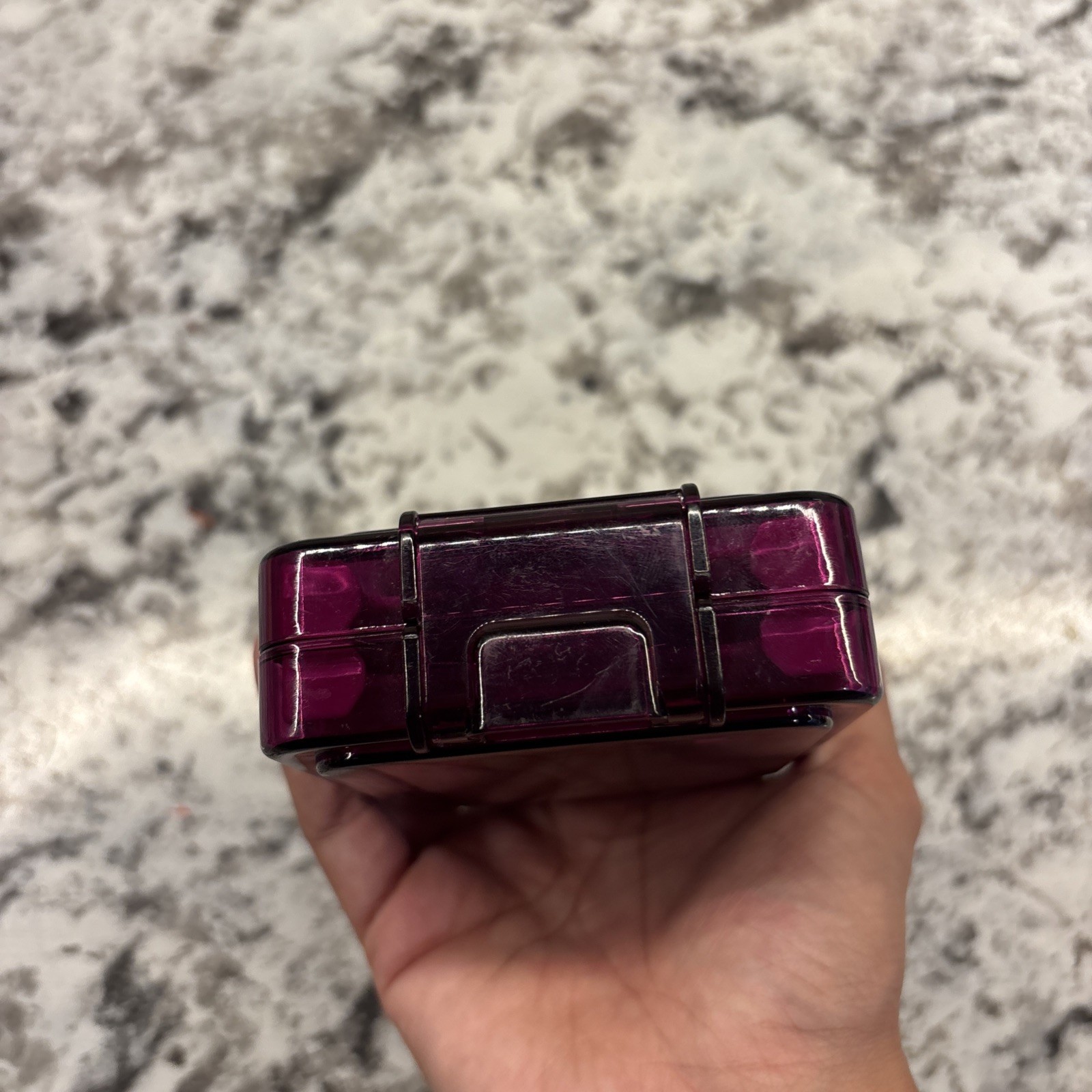 Nintendo 3DS Purple Compact Cartridge Storage Case Clear Holds Stores 16 Games