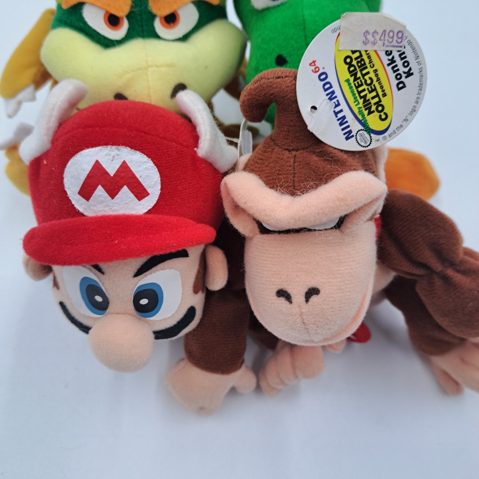 Vintage Plush Nintendo N64 BeanBag Figures Set of 4 Mario Yoshi Bowser NEW BD&A