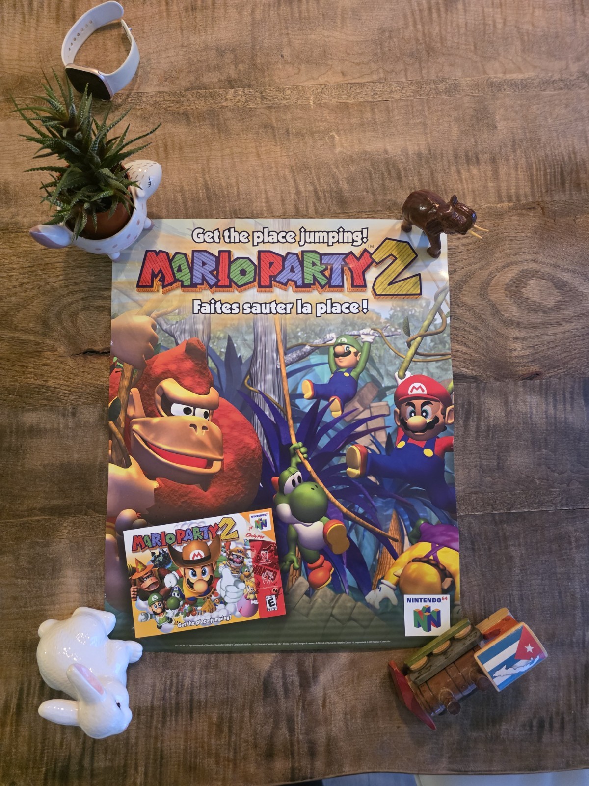 RARE Authentic Poster ( 2000) Mario Party 2 Nintendo 64 N64 Promo Store Display