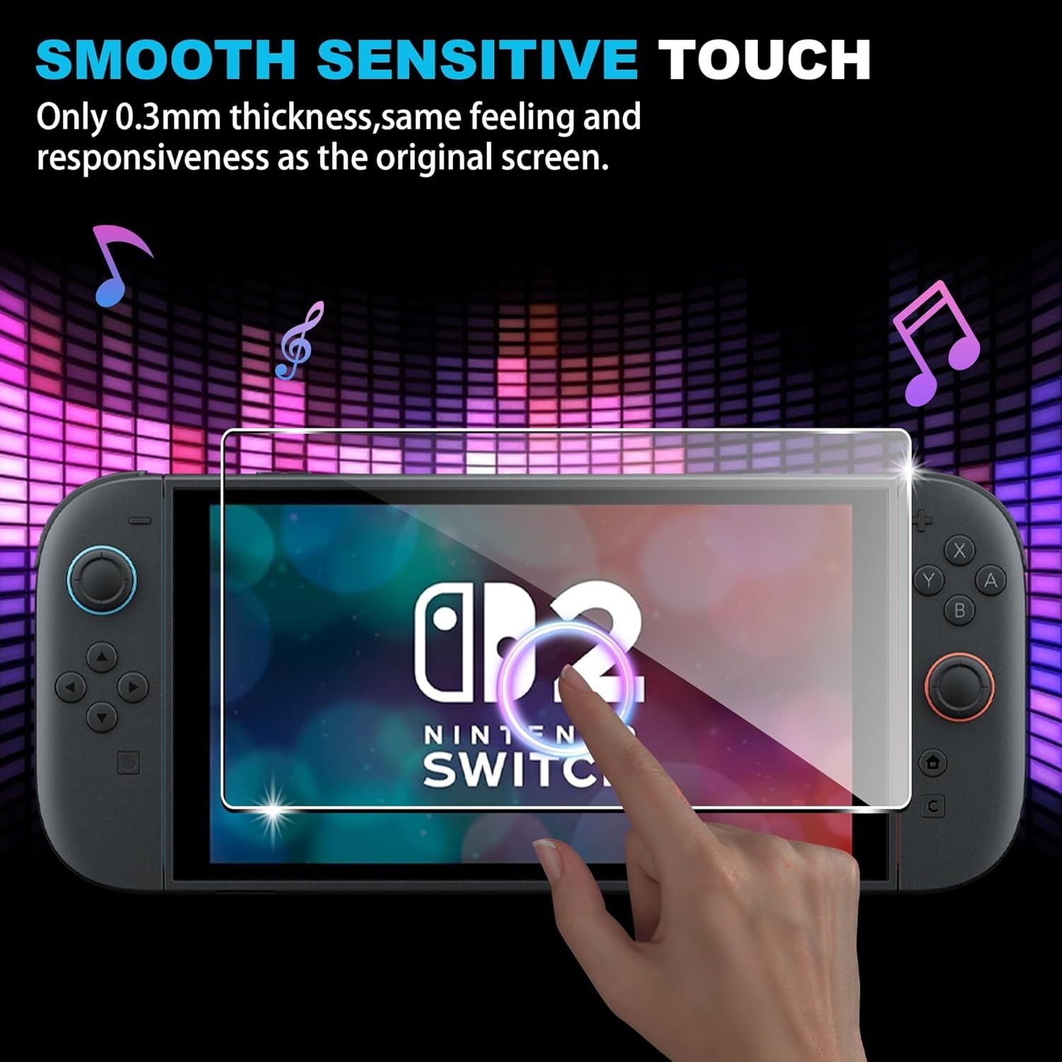 Ultra-Clear 9H Tempered Glass Screen Protectors for Nintendo Switch 2, 3 Pack