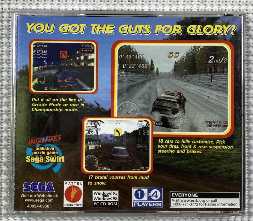 Sega Rally 2 Championship 1998 Windows 95/98 2 Discs PC Game