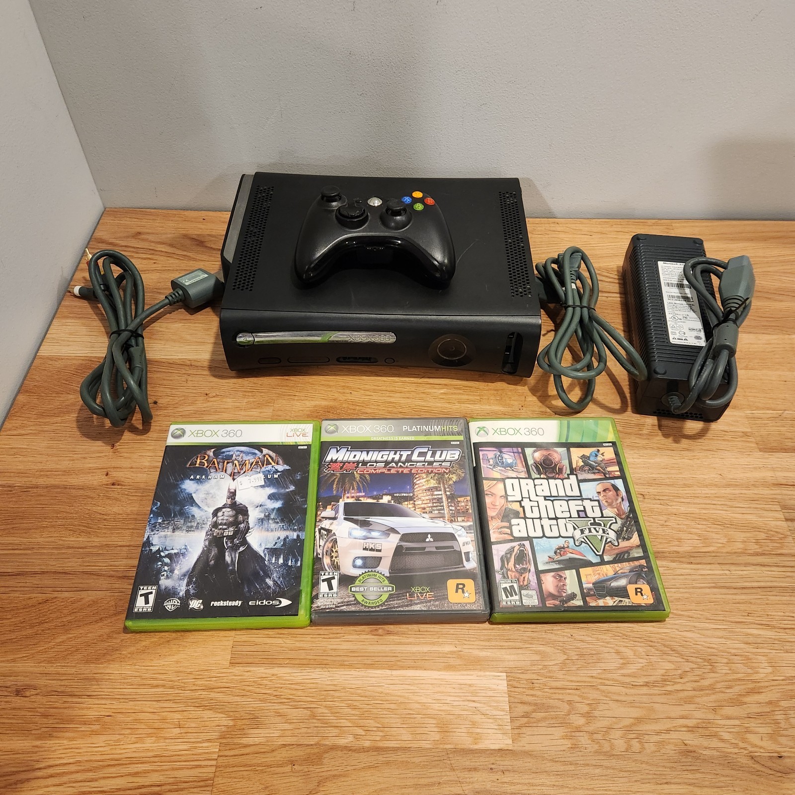 Xbox 360 Elite Black 120GB Console Bundle w/ 3 Games – Tested & Working