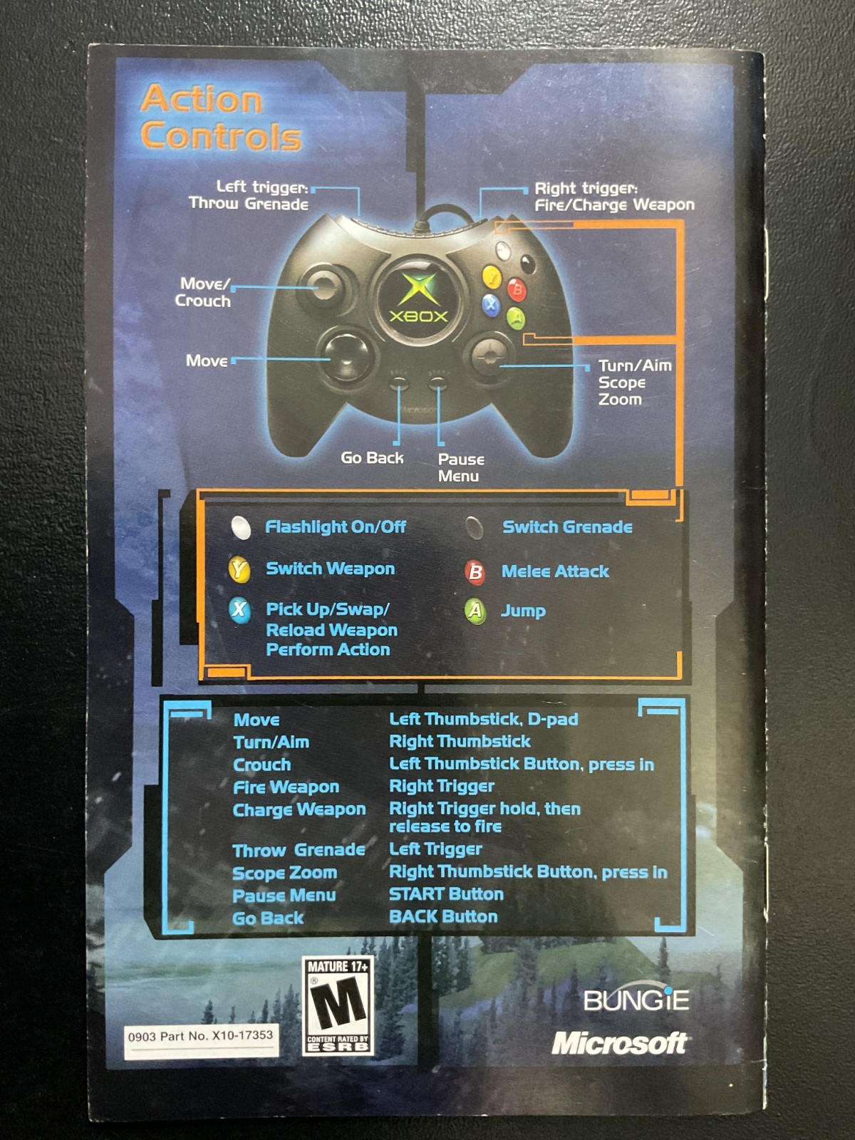 Halo Combat Evolved Microsoft XBOX Instruction Manual Only