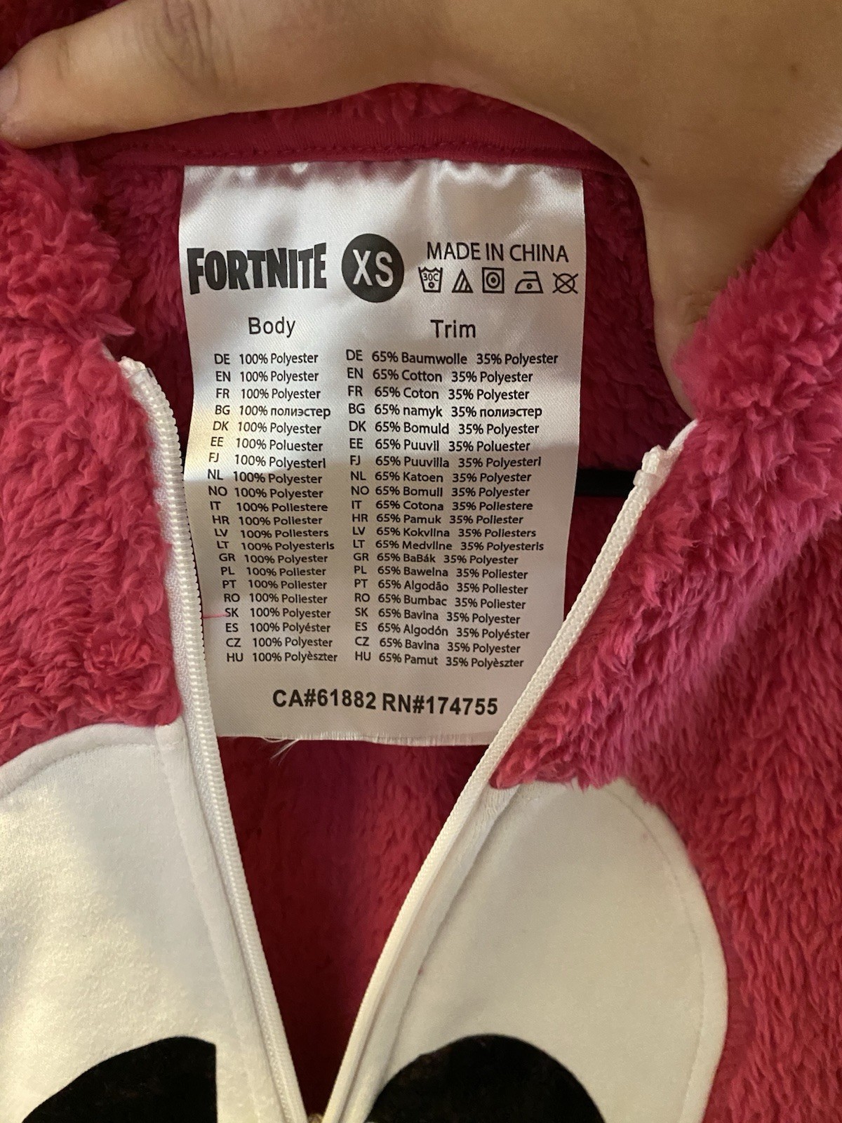 Cuddle Team Leader Fortnite Zip Up Hoodie Epic Games Official Licensed Youth XS