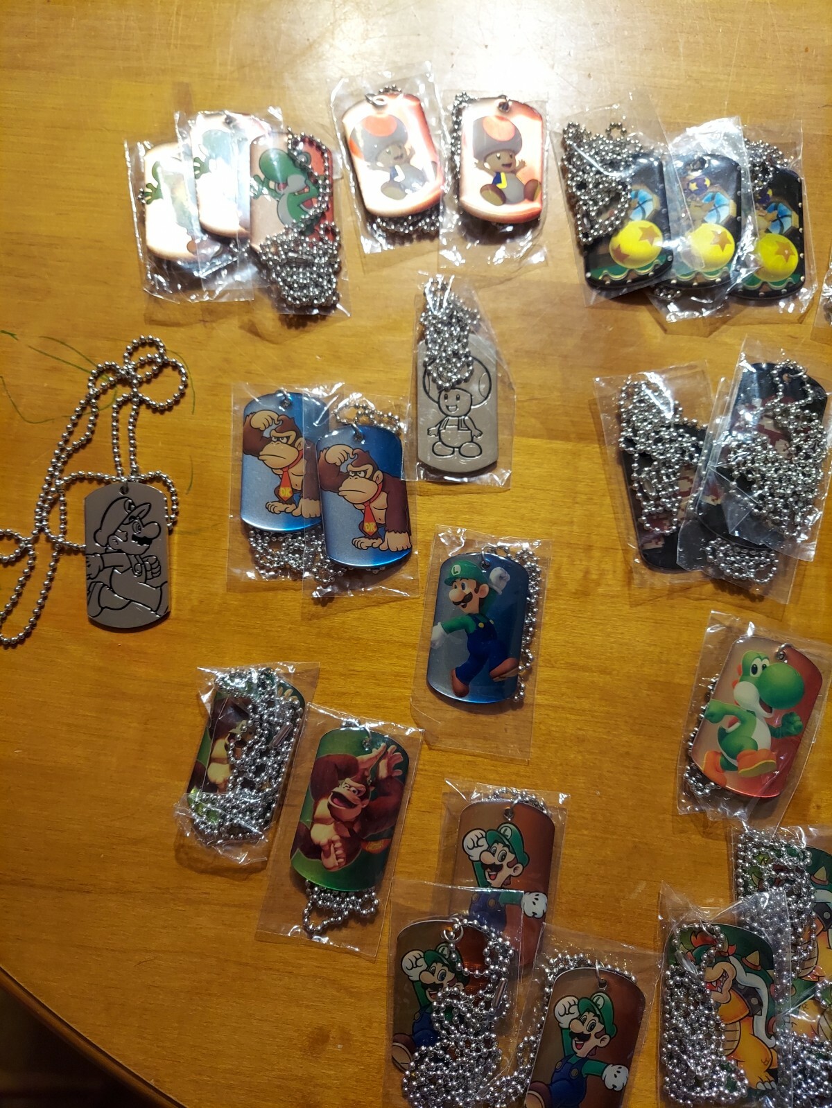 Super Mario Dogtag Tag Chain Necklace Bowser Toad Peach Donkey Kong Luigi