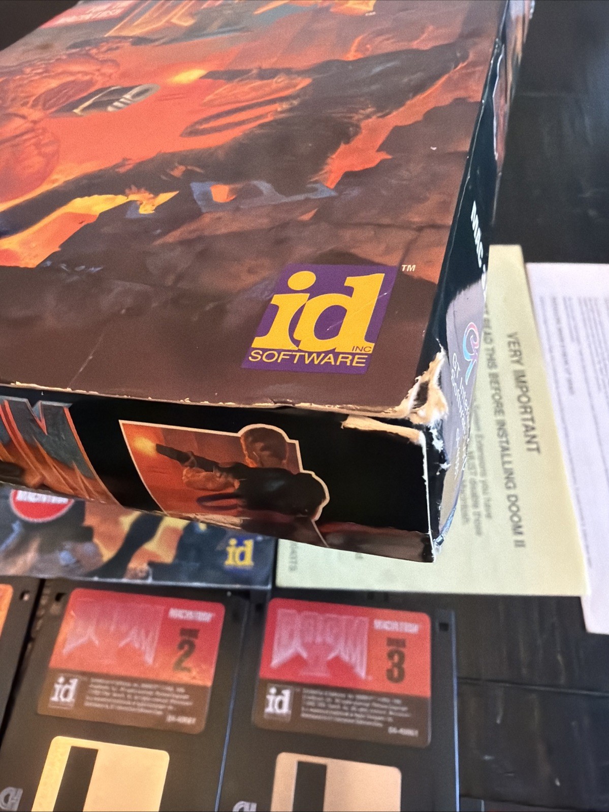 Doom II 2 Macintosh Apple Big Box Floppy Disk Ver 1.0 id Software 1994 CIB Rare