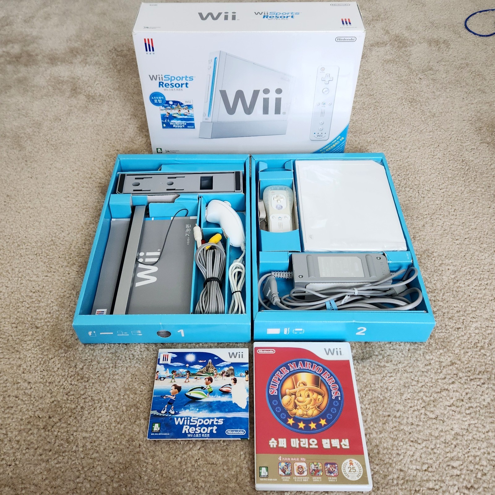 RARE Korean Nintendo Wii Bundle Near Complete in Box – Korea Import RVL-001(KOR)