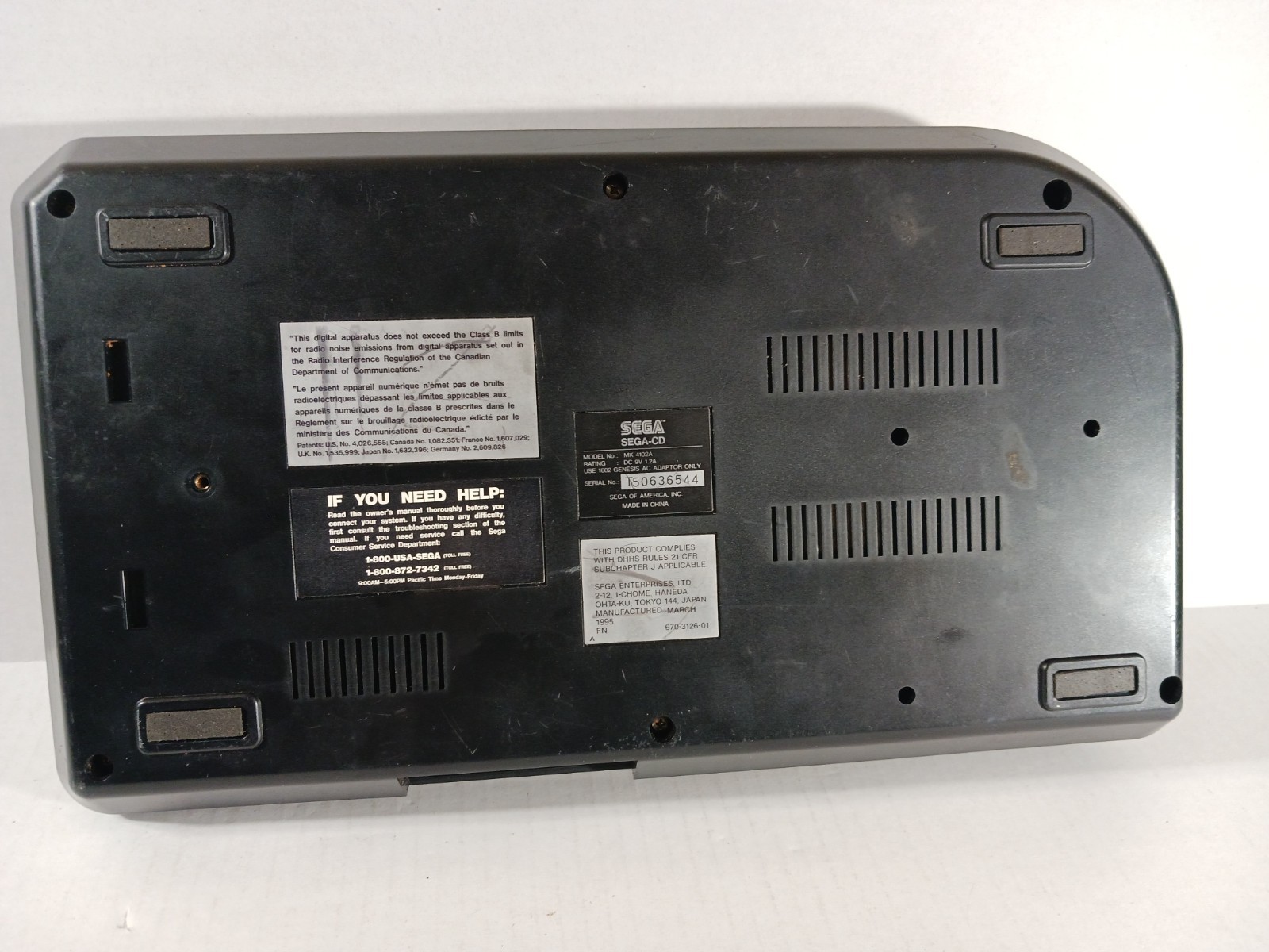 Sega CD Version 2 For Parts Defective Failed Repair Attempted Opened Read