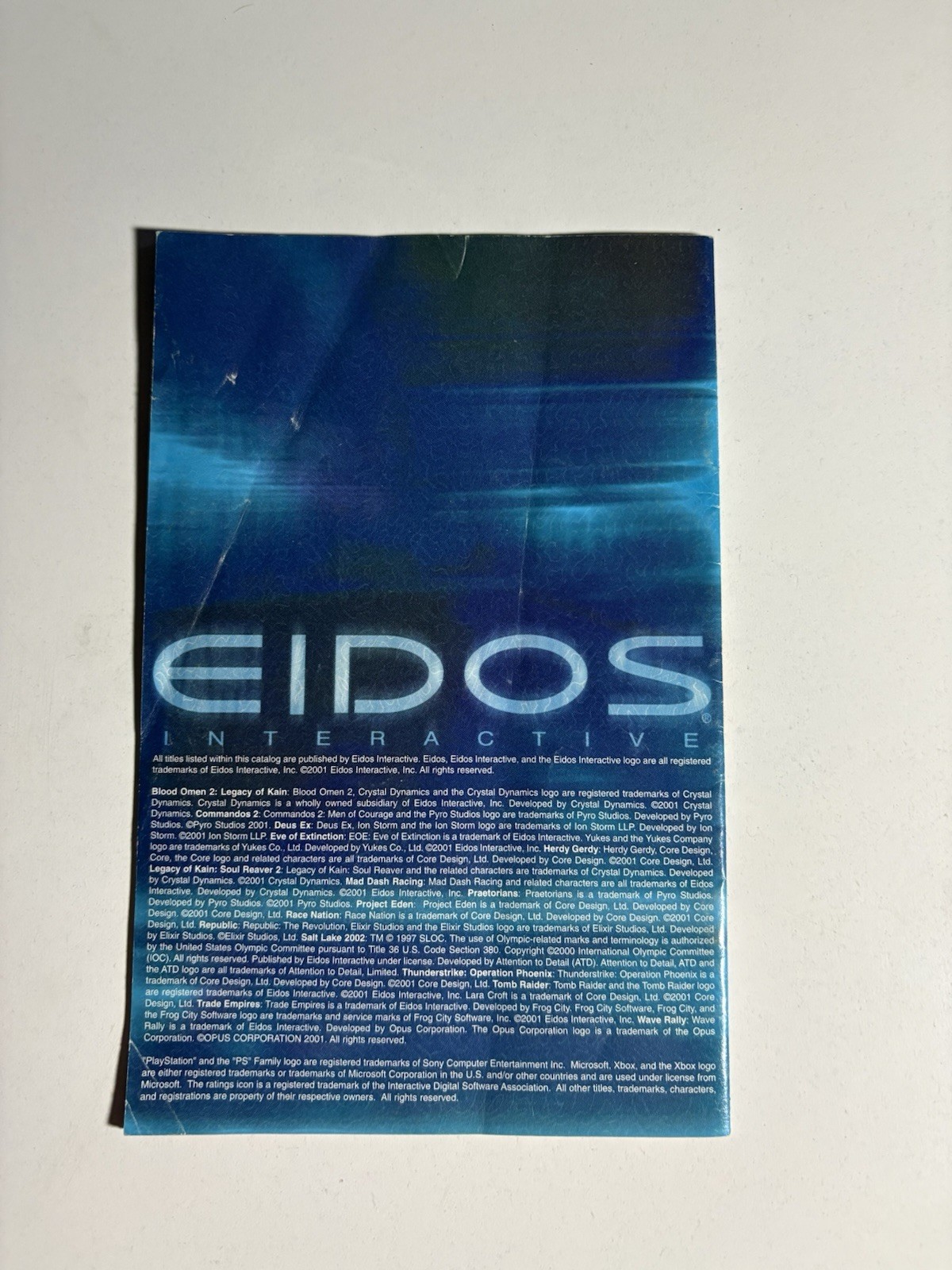 Eidos Interactive (Sony PlayStation 2 PS2) Manual Insert Only, No Game