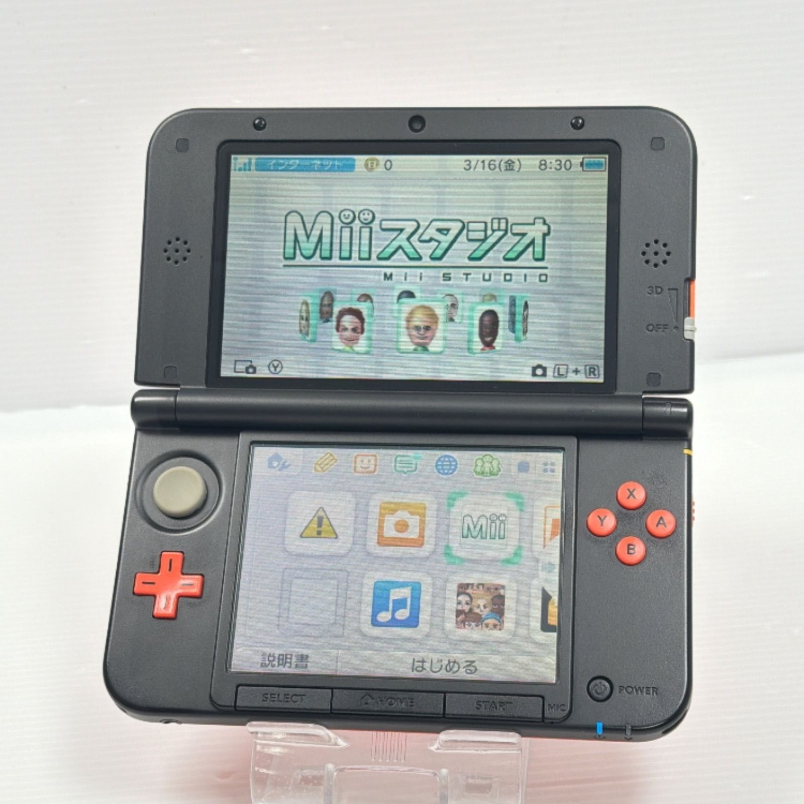 NINTENDO 3DS LL Orange Black Console Working Condition Excellent Include SD Card
