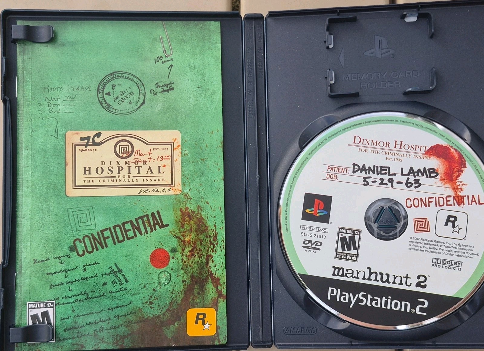 Manhunt 2 Sony PlayStation 2, 2007, Complete Tested, Plays Great.