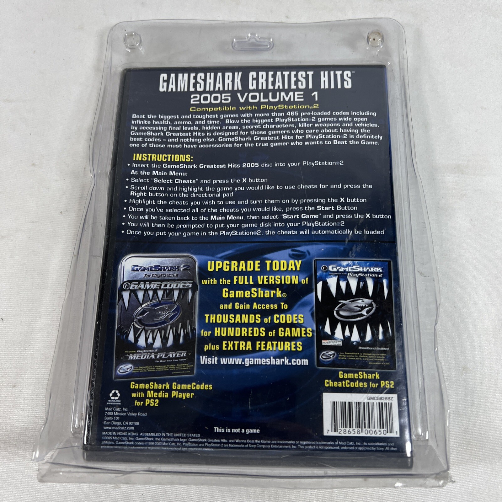GameShark Greatest Hits 2005 Volume 1 – PS2 – New Sealed – See Notes