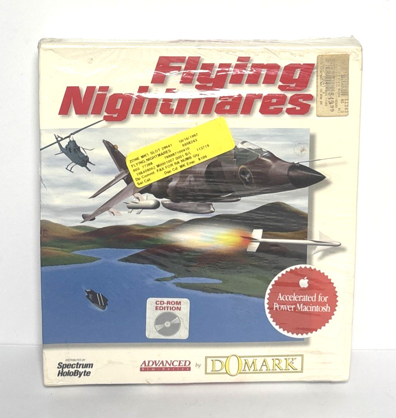 Vintage Flying Nightmares Big Box Macintosh Game CD Edition Domark Rare New!