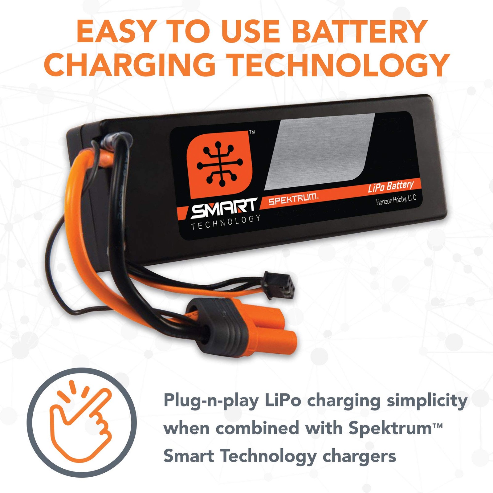 Spektrum 7.4V 5000mAh 2S 50C Smart Hardcase LiPo Battery: IC3, 50C; IC3