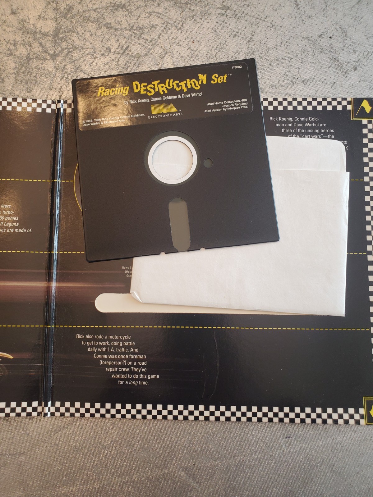 Racing Destruction Set by Electronic Arts for Atari PC 1985 floppy Untested