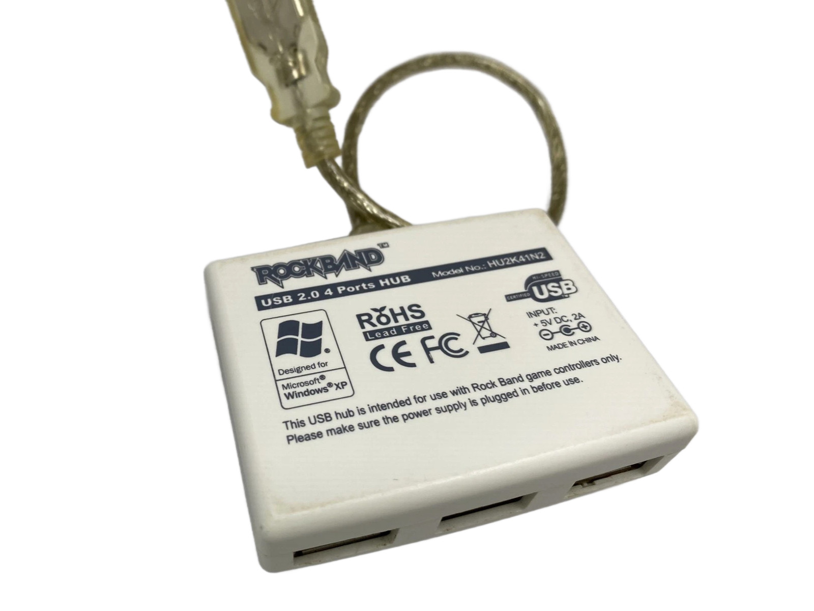 Rock Band USB 2.0 4 Port USB Hub w Power Port | HU2K41N2 Windows Xbox 360 PS3
