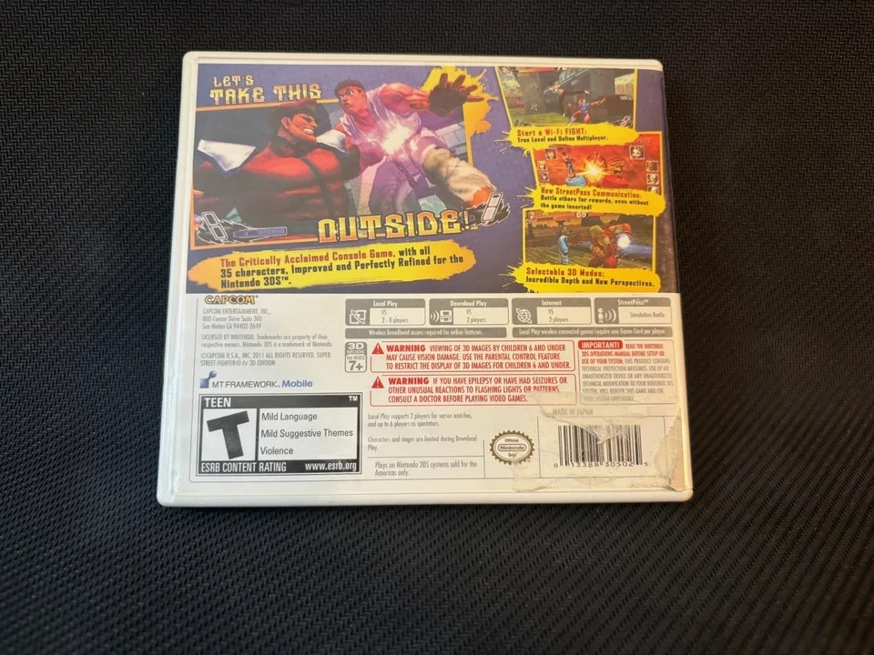 Super Street Fighter IV 3D Edition Nintendo 3DS Conplete Tested Working 2011