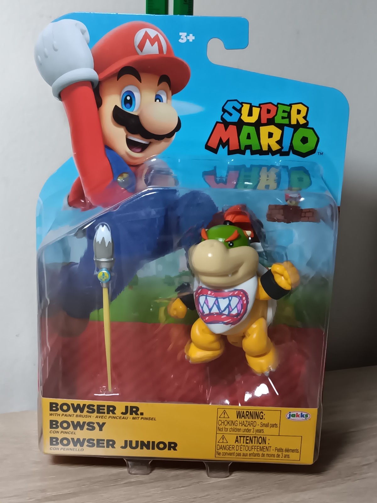 *FREE SHIP* 4″ + 2.5″ BOWSER JR + PAINTBRUSH Super Mario World of Nintendo Jakks