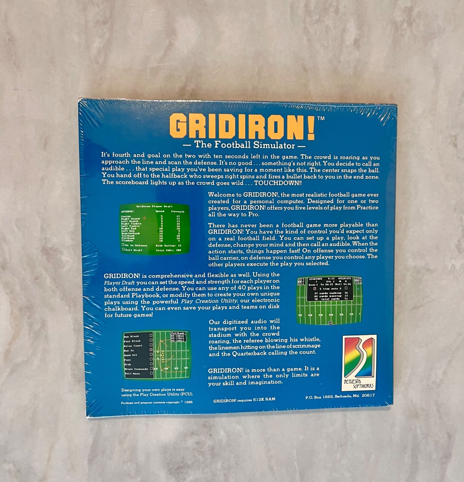 Gridiron! Madden Football #1 Sealed New Vintage 1986 Bethesda Softworks WATA VGA