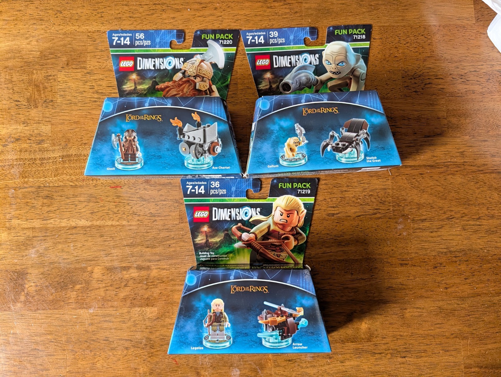 Lego Dimensions Lord Of The Rings Lot Legolas Gollum Gimli 71218 71219 71220