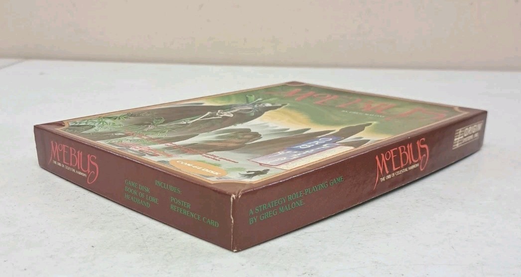 NO DISK-1984 Moebius Game-VTG Origins-Commodore 64-Box, Manual, Poster, Headband
