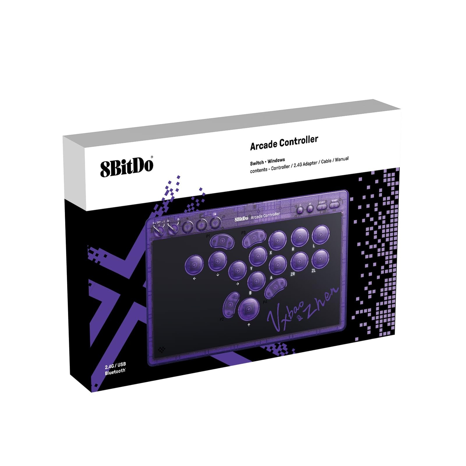 8BitDo All-Button Arcade Controller for Switch & Windows – Signature Edition