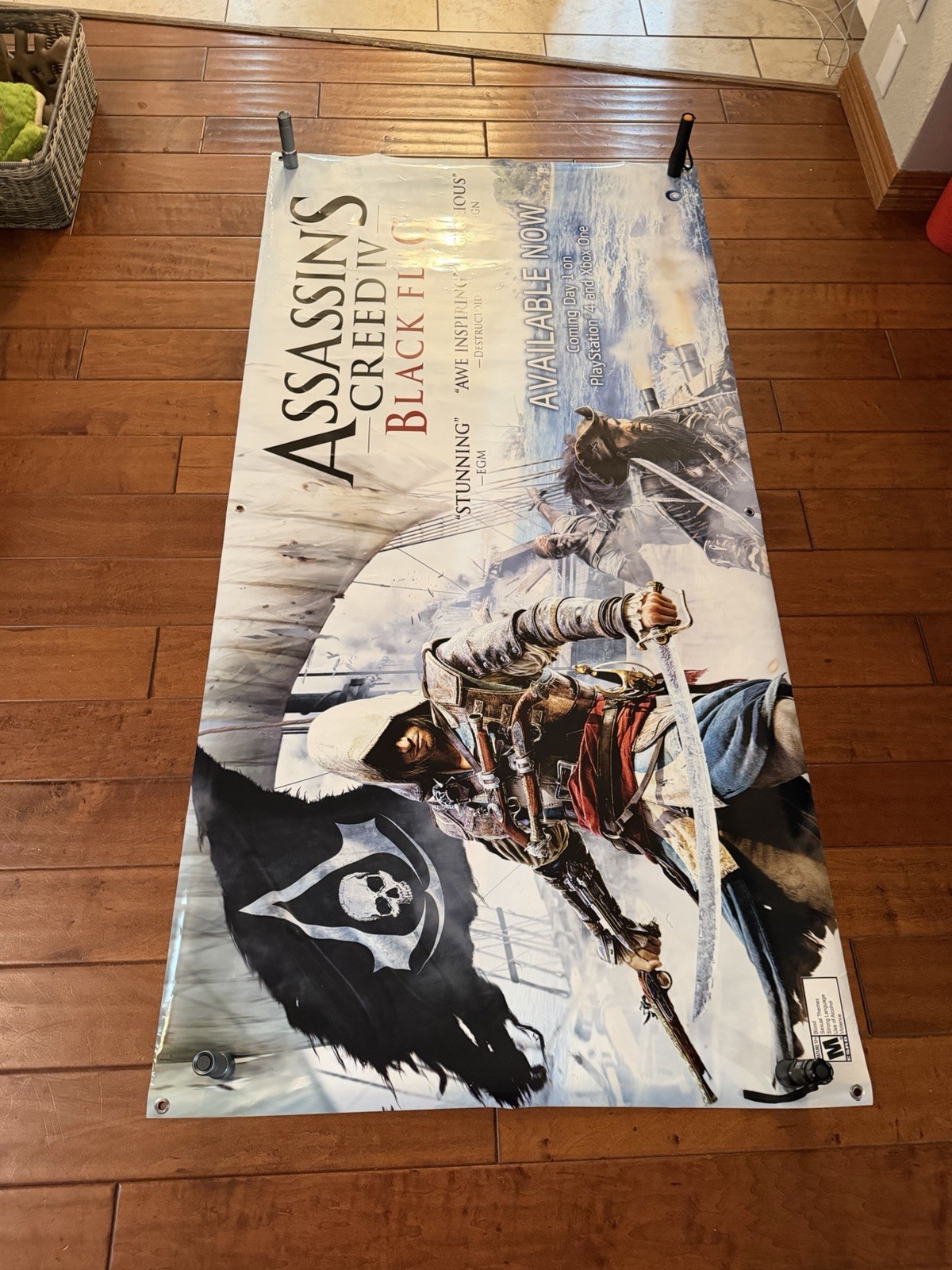 Assassins Creed IV Black Flag 36″ X 70″ Double Sided Vinyl Banner Display Sign