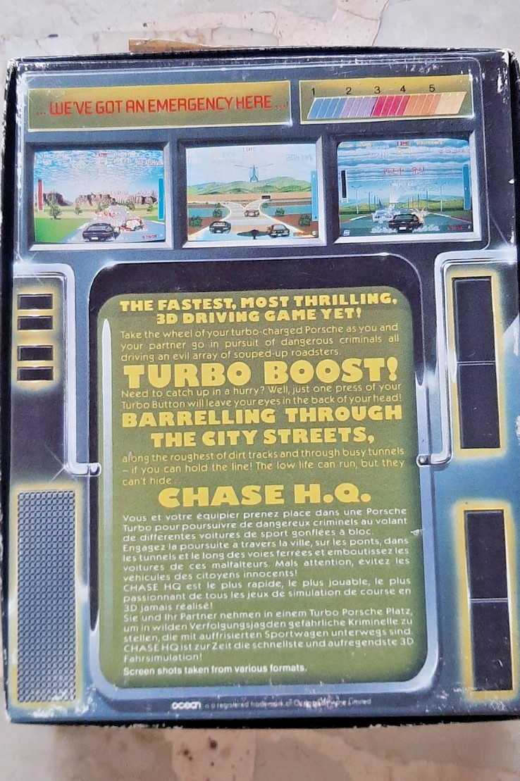 amstrad cpc 464 cassette Chase HQ by Ocean software big box