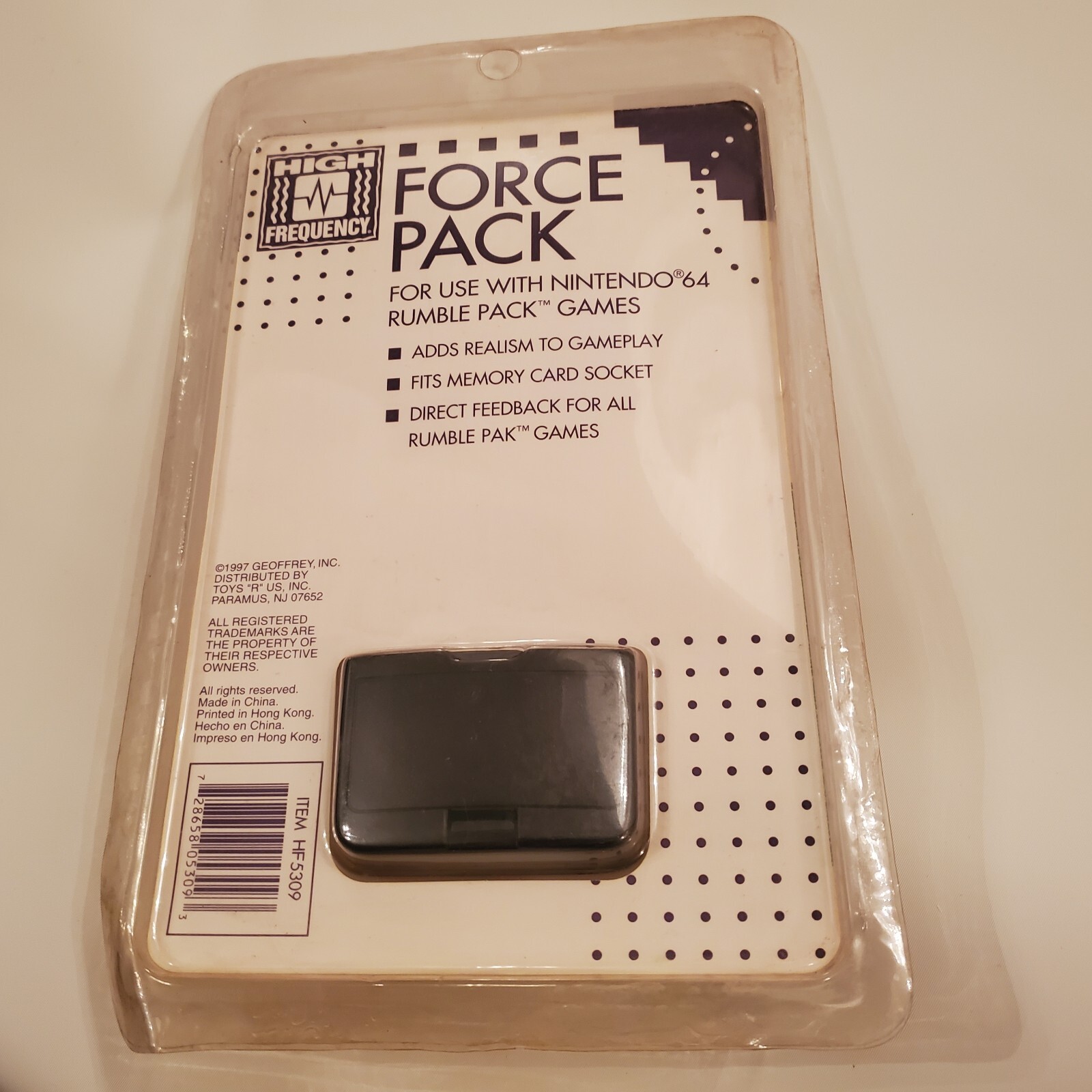 NEW 1997 Force Pack Tremor Rumble Pack Pak Nintendo 64 N64 Mad Catz Toys R US N
