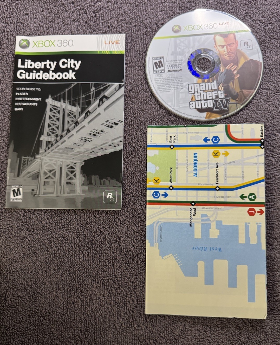 Rockstar Grand Theft Auto IV Xbox 360 Case Map Guide Manual Included M NTSC-U/C