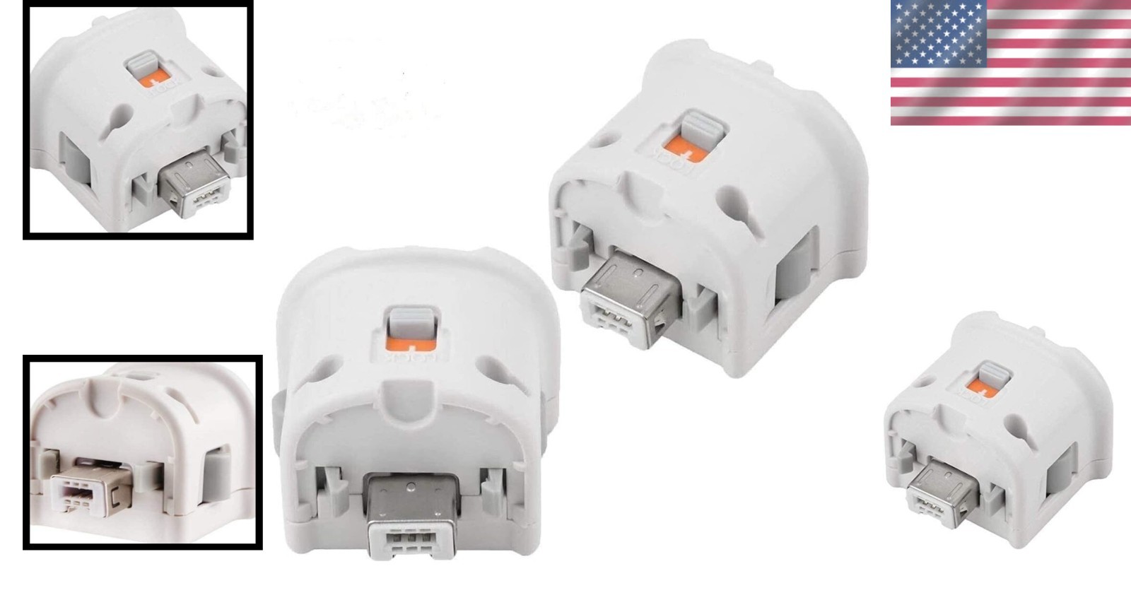 White Motion Plus Adapters for Wii Remote – Improve Gameplay Accuracy, 2 Count