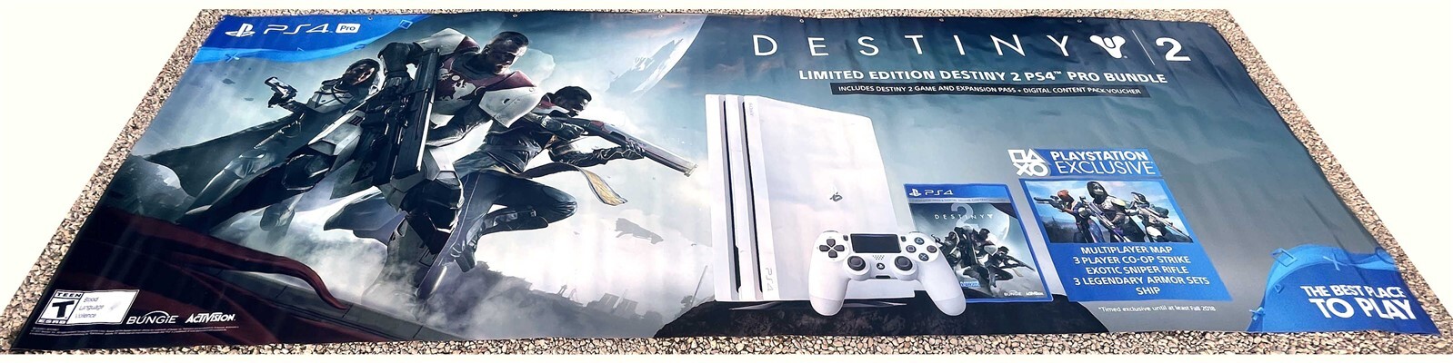 Sony PS4 UNCHARTED LOST LEGACY and DESTINY 2 double-sided vinyl banner 5x16ft