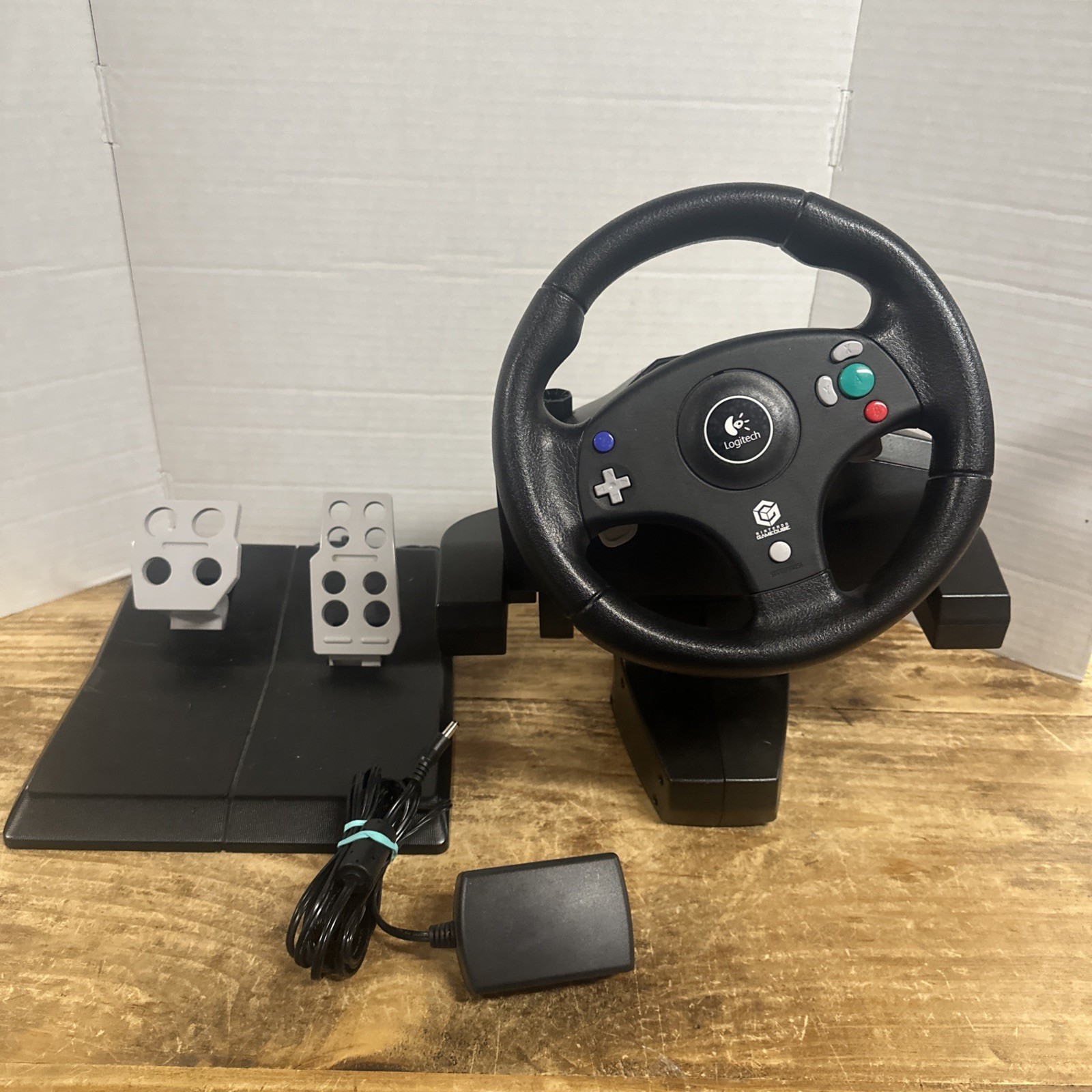 Logitech Speed Force Racing/Steering Wheel Nintendo GameCube Complete Set