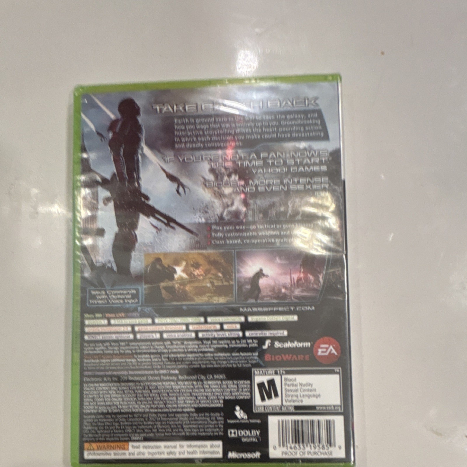 Mass Effect 3 Xbox 360 Action RPG by Electronic Arts Better with Kinect Sensor