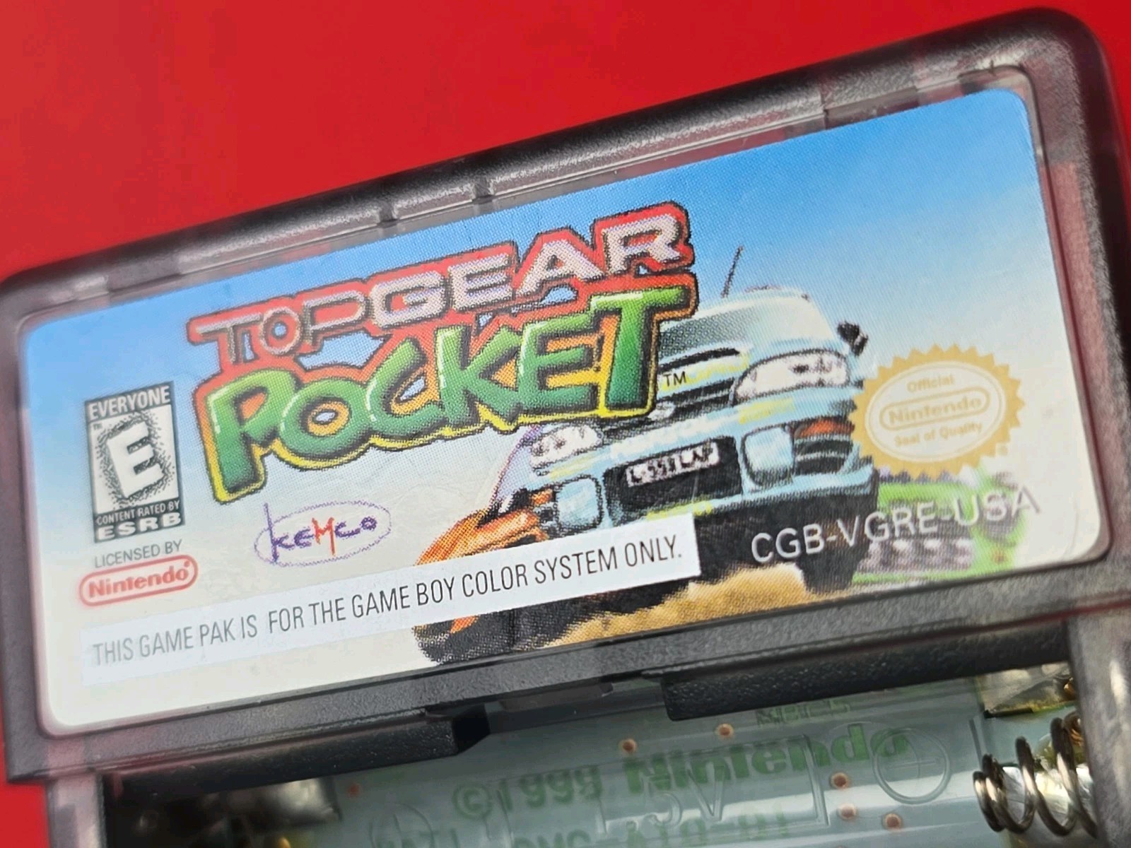 Top Gear Pocket Racing Nintendo Game Boy Color Rumble Works Battery Cover