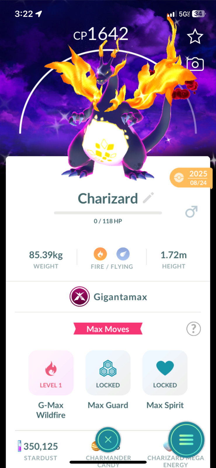 Shiny Gigantamax Gengar Machamp Lapras Kingler Charizard Dark Skies background💥