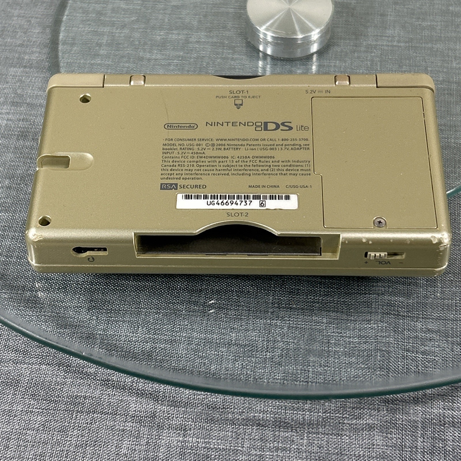 Nintendo DS Lite Gold Zelda Edition Handheld Console w/ Triforce Logo Charger