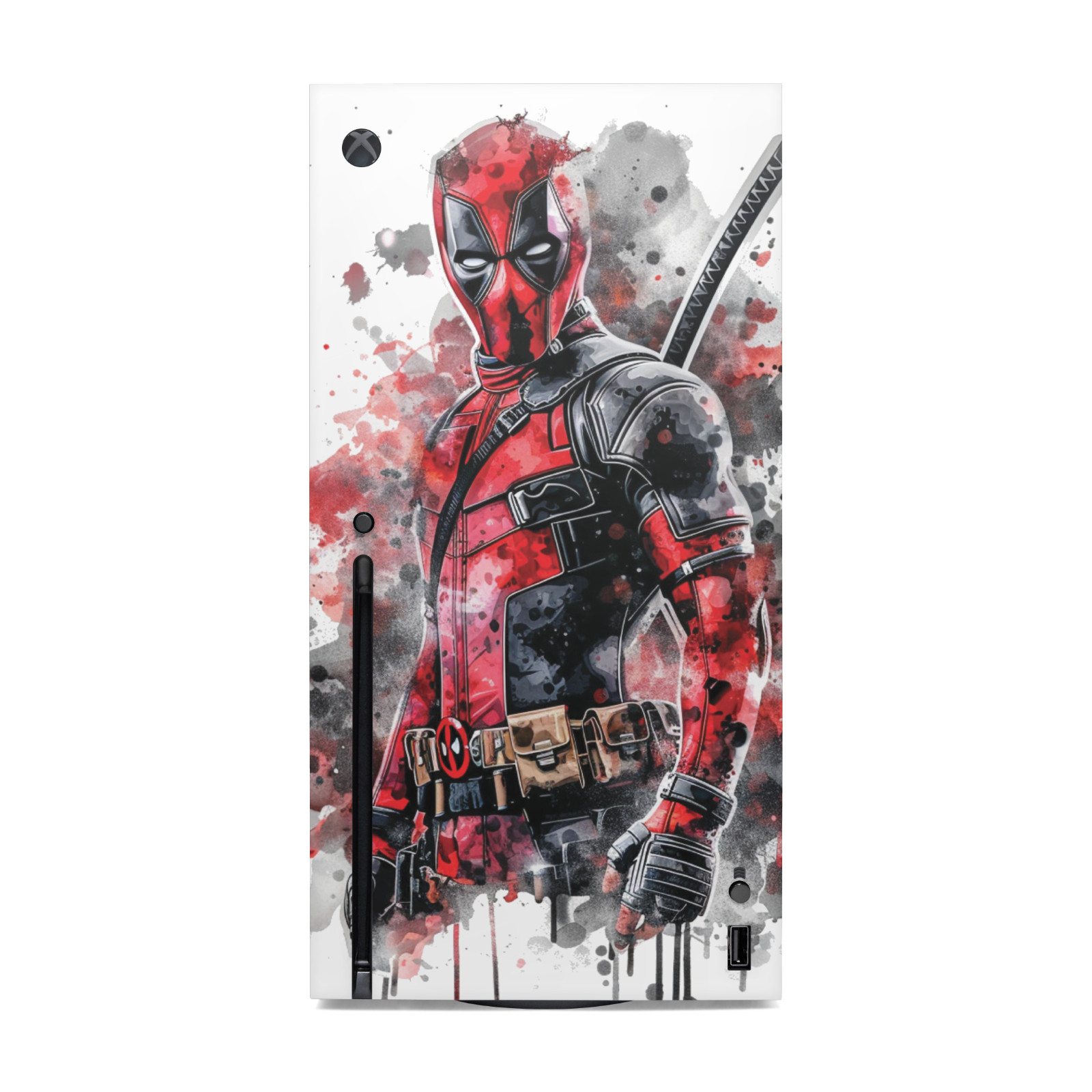 Xbox Series X Console Skin Vinyl Decal Deadpool DP2 Front Warp