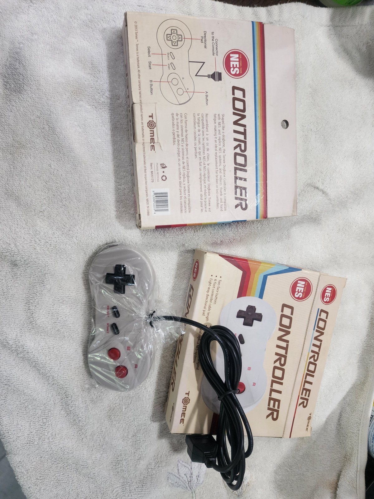 Tomee Turbo Wired Controller Lot of 2 for Nintendo NES/Famicom 7.2ft Gray