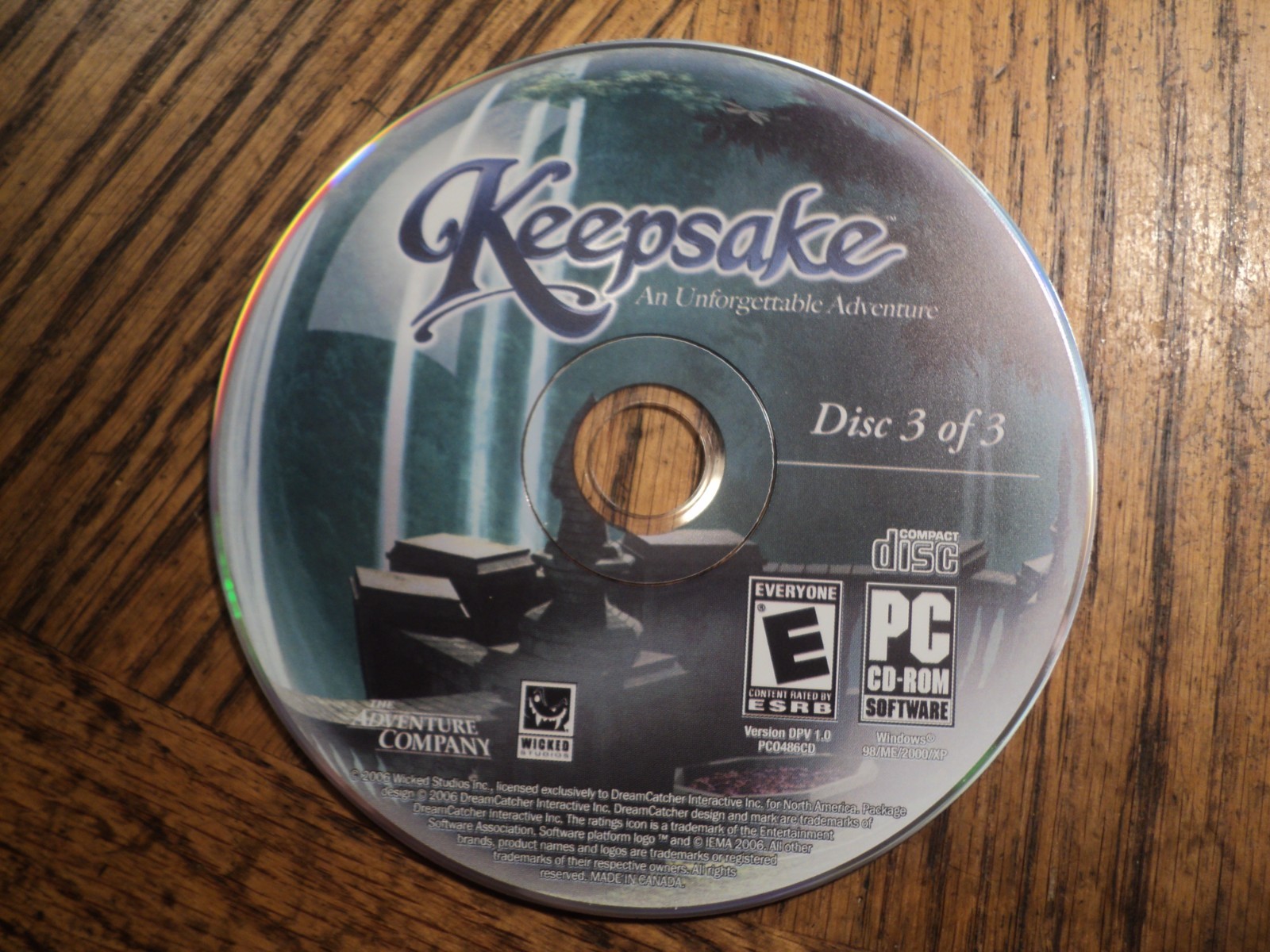 Keepsake (The Adventure Company, 2006) Sleeve, Case, Manual & 3 Disc