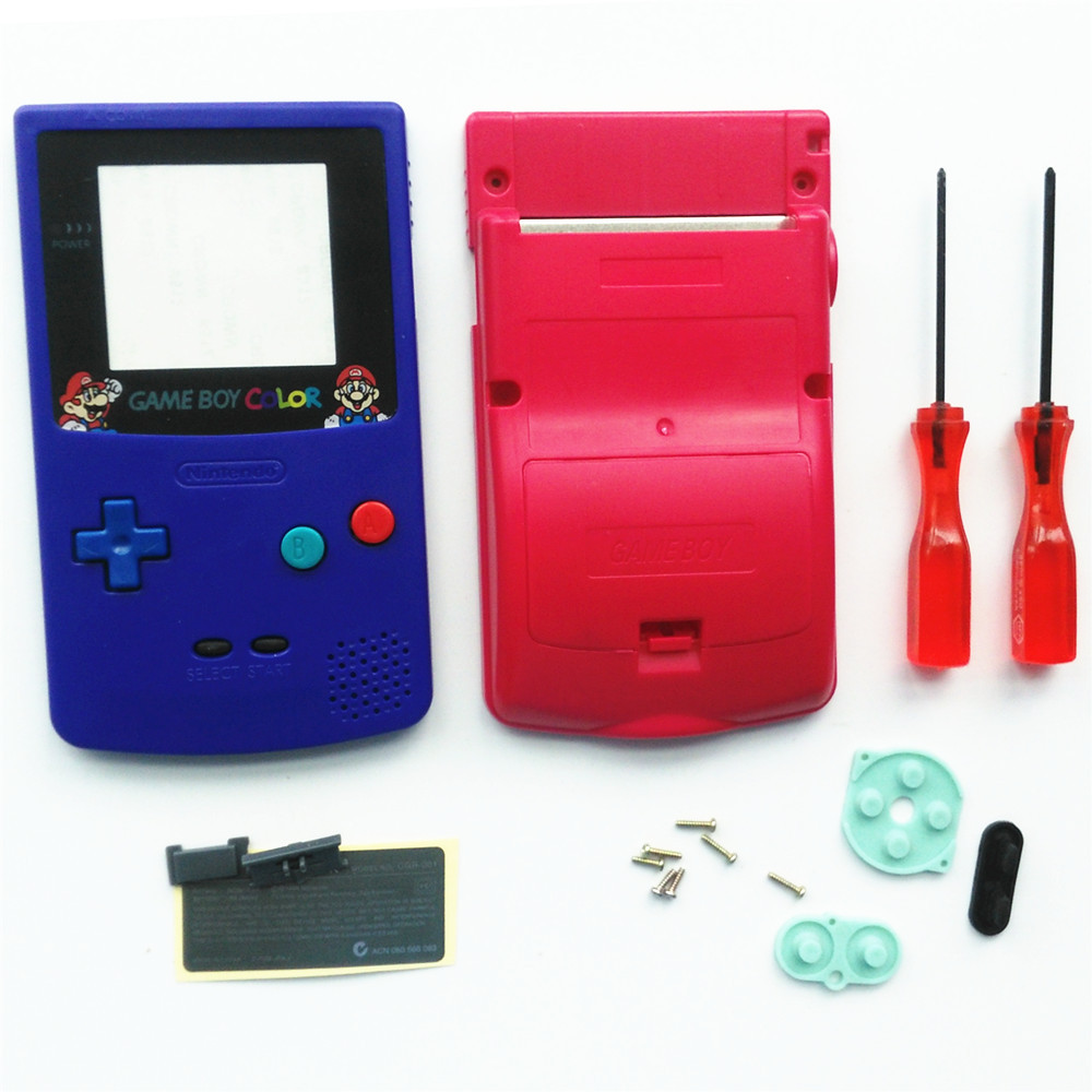 Limited Super Mario Purple Red Housing Shell Case for Nintendo Gameboy Color GBC